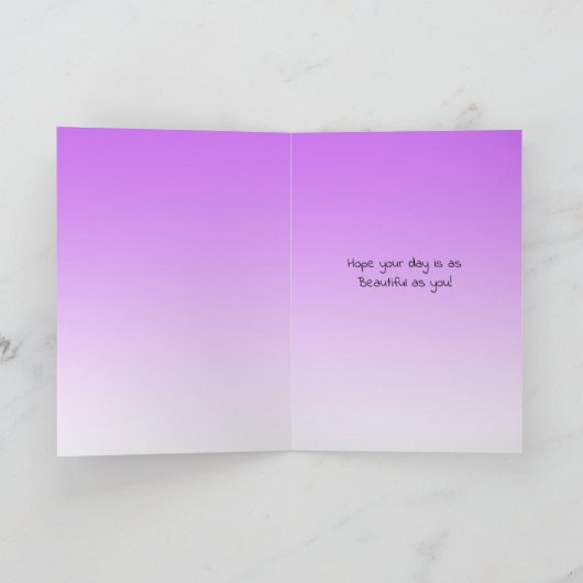 ハッピーバースデーママ紫の花とストリーム シーズンカード (内部)