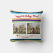 ハッピーバースデーママ2写真の名前カラーバンドMake クッション (正面)