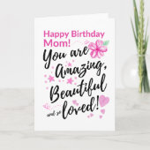 ハッピーバースデーママ！あなたは素晴らしく、美しい カード (正面)