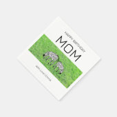 ハッピーバースデーママ、かわいいハッピーシマウマ スタンダードカクテルナプキン (角)