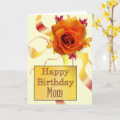 ハッピーバースデーママ カード (黄色い花)
