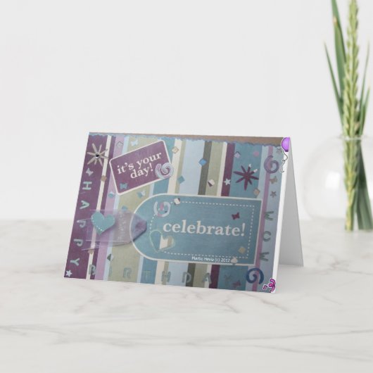 ハッピーバースデーママ – スクラップブックカード カード (正面)