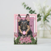 ハッピーバースデーママ – ドイツの羊飼い – クノ ポストカード (スタンド正面)