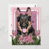 ハッピーバースデーママ – ドイツの羊飼い – クノ ポストカード (正面/裏面)