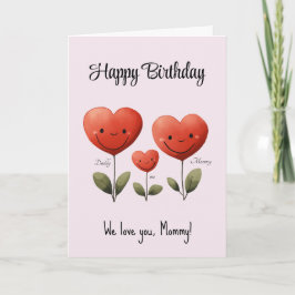 ハッピーバースデーママ、ベビー&パパからのカード カード