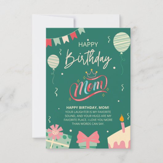 ハッピーバースデーママ – 愛の心からのメッセージ (正面)