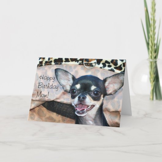 ハッピーバースデーマムチワワのグリーティングカード カード (正面)