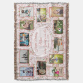 ハッピーバースデーマムファミリーフォトコラージュ スローブランケット (正面縦)