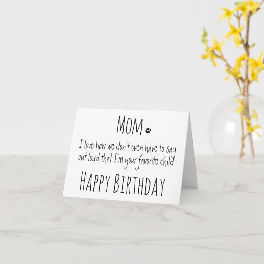 ハッピーバースデーマムユーおもしろいモアドッグマム誕生日 カード (黄色い花)