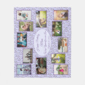 ハッピーバースデーマムラベンダーフォトコラージュ フリースブランケット (正面)