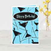 ハッピーバースデーマルチニインブルー カード (黄色い花)