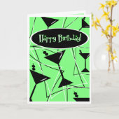 ハッピーバースデーマルティーニイングリーン カード (黄色い花)