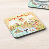 ハッピーバースデーマンガカリフォルニアプラスチックコースター コースター (左側)