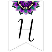ハッピーバースデーマンダラ（紫） バンティングフラッグ (第2の旗)