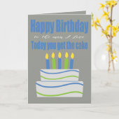 ハッピーバースデーマンIラブおもしろい誕生日カード カード (黄色い花)