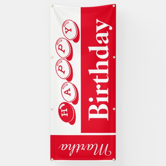ハッピーバースデーマーサ 横断幕 (縦)