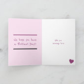 ハッピーバースデーミイムパープルと薄紫の写真 カード (内部)