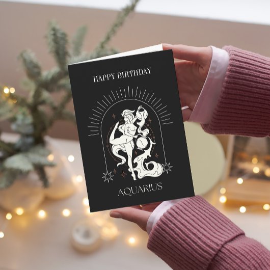 ハッピーバースデーミスティックアクエリアス〔占星術の〕十二宮図カード 招待状