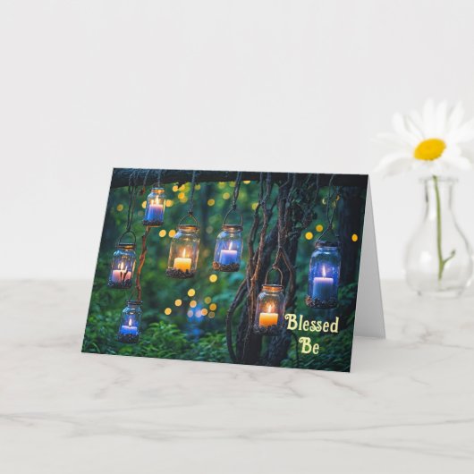 ハッピーバースデーミスティックキャンドルつる植物マジカルウィッカ カード (小さな植物)