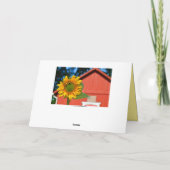 ハッピーバースデーミツバチ付きヒマワリ カード (裏面)