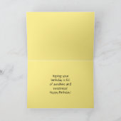 ハッピーバースデーミツバチ付きヒマワリ カード (内部)