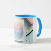 ハッピーバースデーミニマリストシックスタイル マグカップ (正面右)