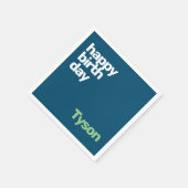 ハッピーバースデーミニマルカスタムパーティーモダン紙 スタンダードカクテルナプキン (角)