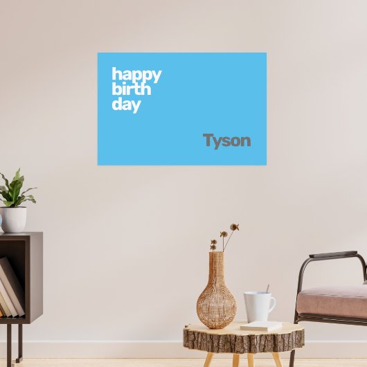 ハッピーバースデーミニマルシンプルカスタム ポスター (リビング3)