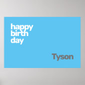 ハッピーバースデーミニマルシンプルカスタム ポスター (正面)