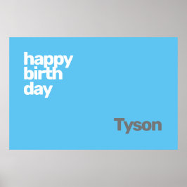 ハッピーバースデーミニマルシンプルカスタム ポスター
