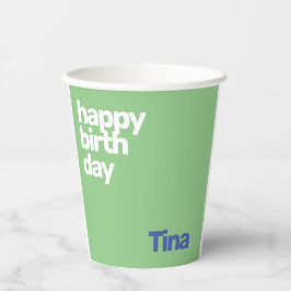ハッピーバースデーミニマルシンプルパーティーモダン紙 紙コップ