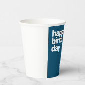 ハッピーバースデーミニマルシンプルパーティーモダン紙 紙コップ (右)