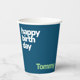 ハッピーバースデーミニマルシンプルパーティーモダン紙 紙コップ