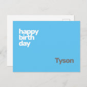 ハッピーバースデーミニマルシンプルモダン ポストカード (正面/裏面)