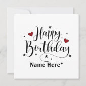 ハッピーバースデーミニマルタイポグラフィ書 (正面)