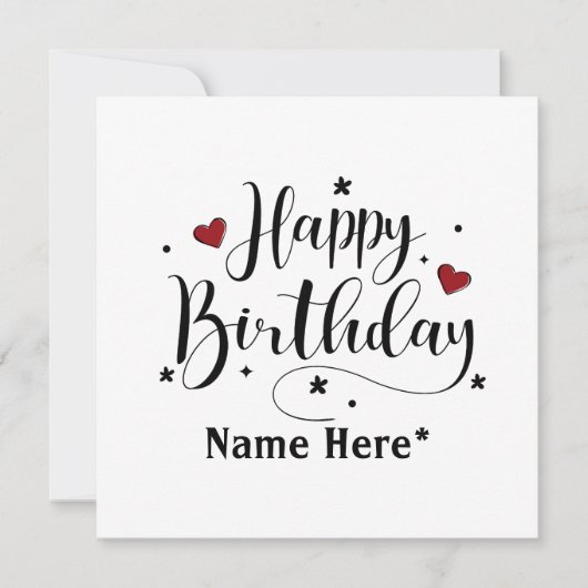 ハッピーバースデーミニマルタイポグラフィ書 (正面)