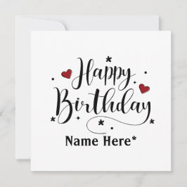 ハッピーバースデーミニマルタイポグラフィ書