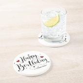 ハッピーバースデーミニマルタイポグラフィ書 コースター (側面)