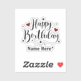 ハッピーバースデーミニマルタイポグラフィ書 シール