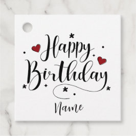 ハッピーバースデーミニマルタイポグラフィ書 フェイバータグ