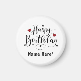 ハッピーバースデーミニマルタイポグラフィ書 マグネット