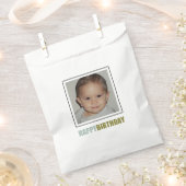 ハッピーバースデーミニマル写真 フェイバーバッグ (クリップ留めされた状態)