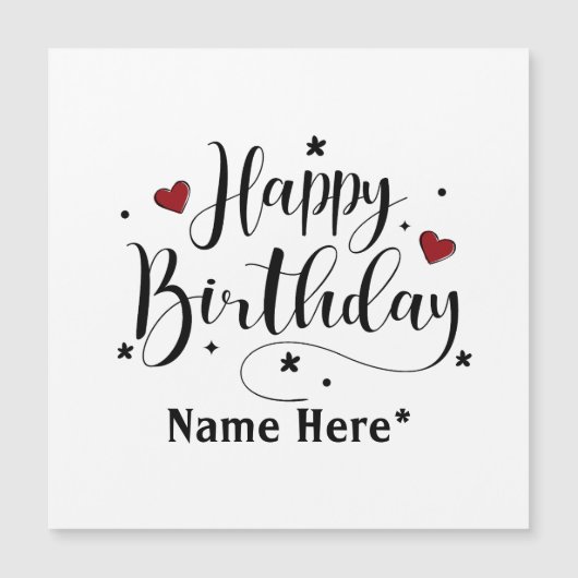 ハッピーバースデーミニマル書道札 (正面)