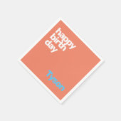 ハッピーバースデーミニマル桃モダンパーティー紙 スタンダードカクテルナプキン (角)