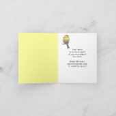 ハッピーバースデーミュージシャンおもしろい音符バード カード (内部)