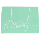 ハッピーバースデーミントホワイトラエレガントージ抱き枕 ラージペーパーバッグ (正面)