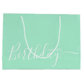 ハッピーバースデーミントホワイトラエレガントージ抱き枕 ラージペーパーバッグ (裏面)