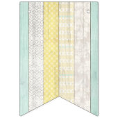 ハッピーバースデーミント&イエローコテージパーティーデコール バンティングフラッグ (第1の旗)