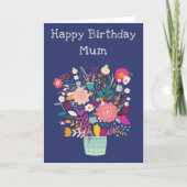 ハッピーバースデームカラフルムフラワーカード カード (正面)