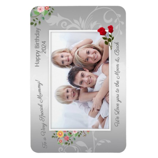 ハッピーバースデームフォトマグネット マグネット (縦)